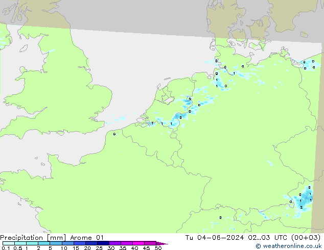 Precipitación Arome 01 mar 04.06.2024 03 UTC