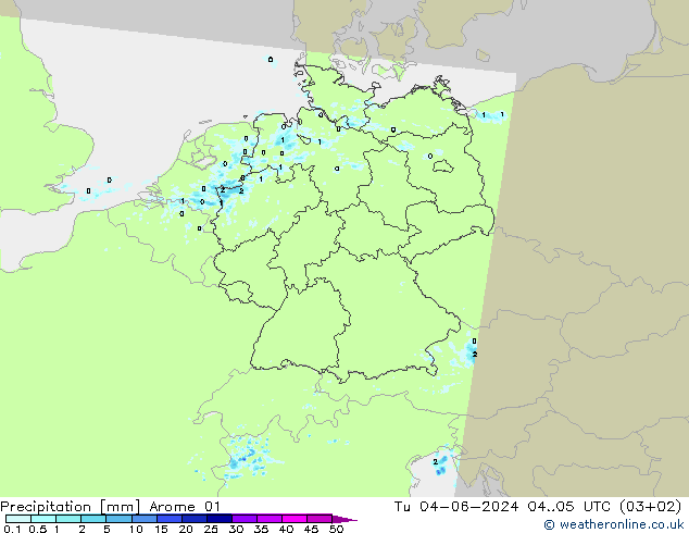 Neerslag Arome 01 di 04.06.2024 05 UTC