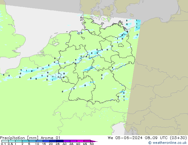 Precipitación Arome 01 mié 05.06.2024 09 UTC
