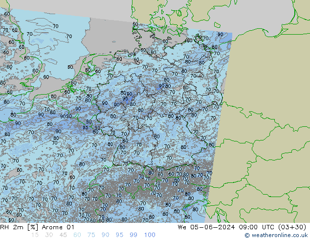 RH 2m Arome 01 We 05.06.2024 09 UTC