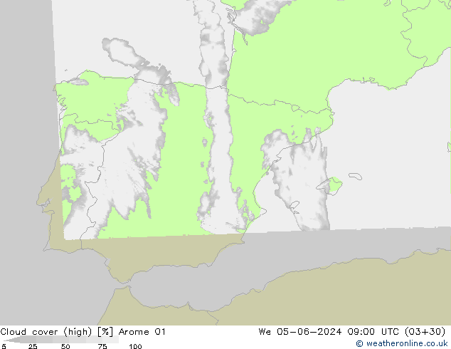 vysoký oblak Arome 01 St 05.06.2024 09 UTC