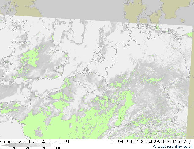 облака (низкий) Arome 01 вт 04.06.2024 09 UTC