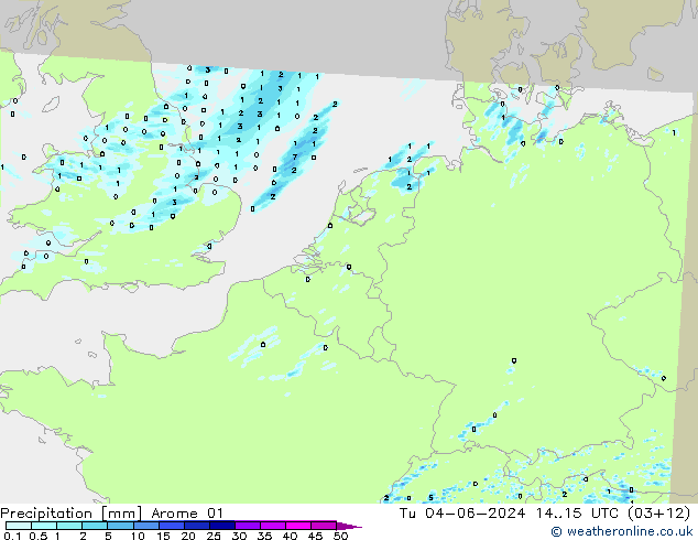 Niederschlag Arome 01 Di 04.06.2024 15 UTC