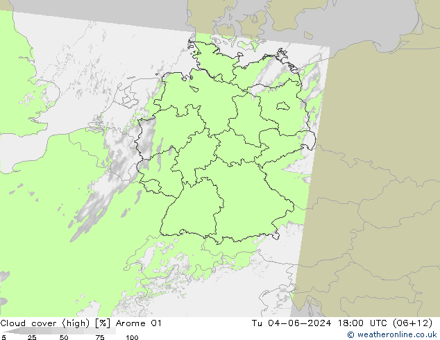 Wolken (hohe) Arome 01 Di 04.06.2024 18 UTC