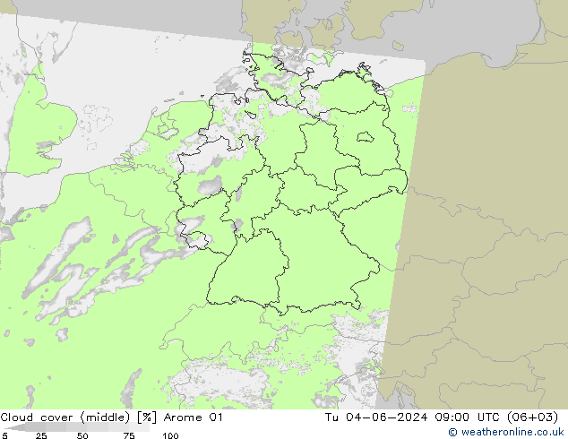 Nubes medias Arome 01 mar 04.06.2024 09 UTC