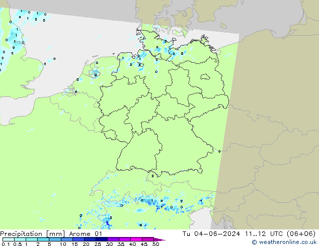 Precipitación Arome 01 mar 04.06.2024 12 UTC