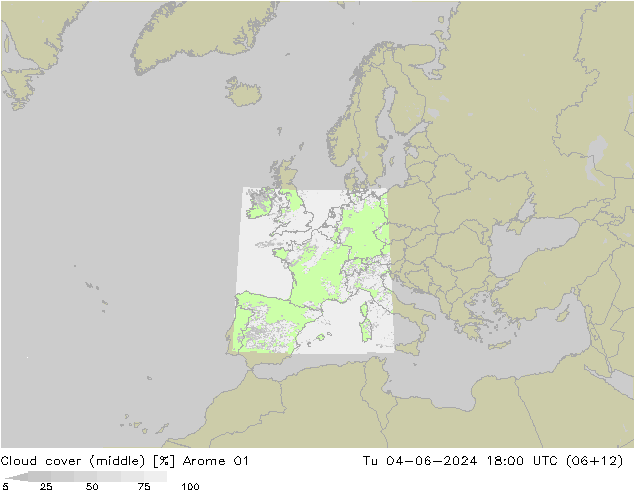 Nuages (moyen) Arome 01 mar 04.06.2024 18 UTC