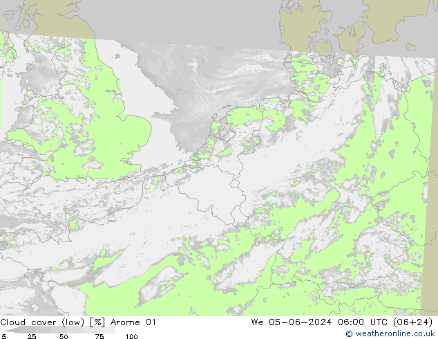 nízká oblaka Arome 01 St 05.06.2024 06 UTC