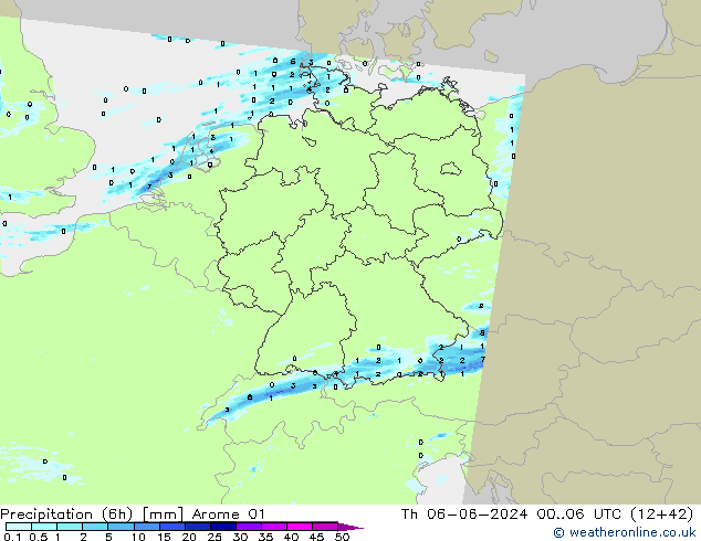 opad (6h) Arome 01 czw. 06.06.2024 06 UTC