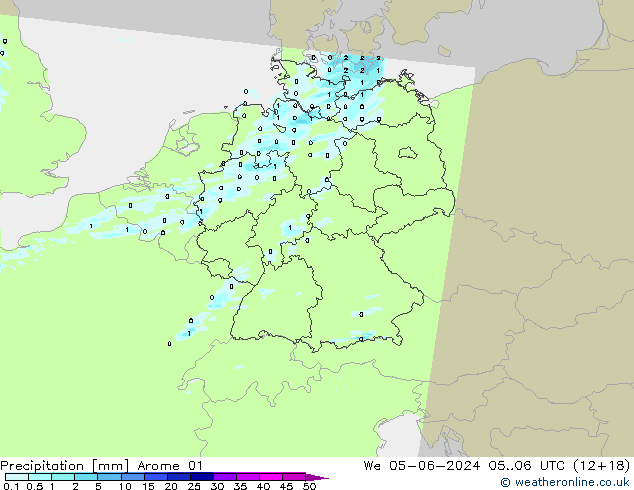 Yağış Arome 01 Çar 05.06.2024 06 UTC