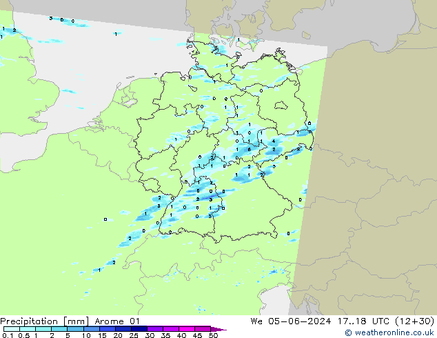 Precipitation Arome 01 We 05.06.2024 18 UTC