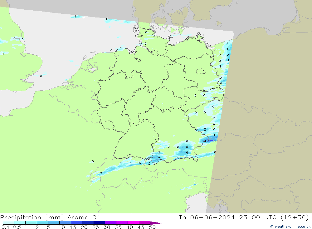 precipitação Arome 01 Qui 06.06.2024 00 UTC