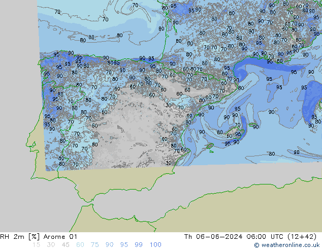 RV 2m Arome 01 do 06.06.2024 06 UTC