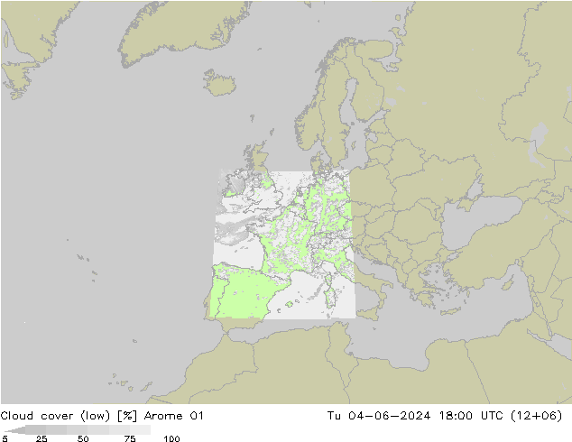 Wolken (tief) Arome 01 Di 04.06.2024 18 UTC