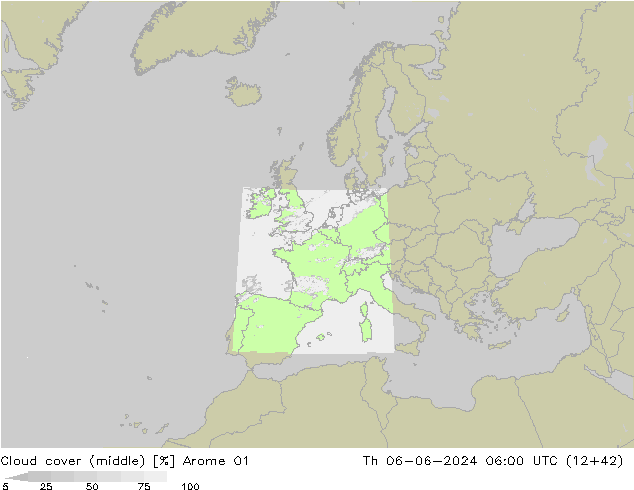 Nuages (moyen) Arome 01 jeu 06.06.2024 06 UTC