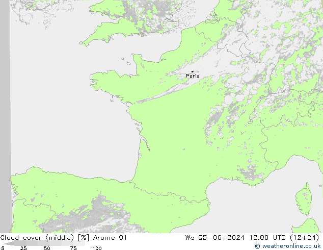 облака (средний) Arome 01 ср 05.06.2024 12 UTC