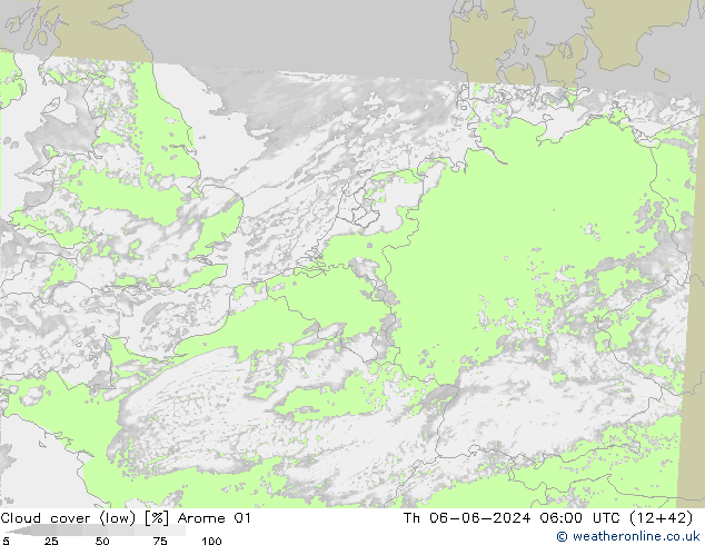 Nuages (bas) Arome 01 jeu 06.06.2024 06 UTC