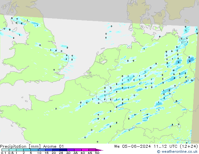 Precipitazione Arome 01 mer 05.06.2024 12 UTC