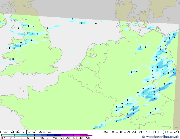 Precipitation Arome 01 We 05.06.2024 21 UTC