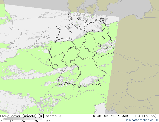 Nubes medias Arome 01 jue 06.06.2024 06 UTC