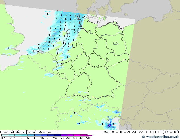 Precipitación Arome 01 mié 05.06.2024 00 UTC