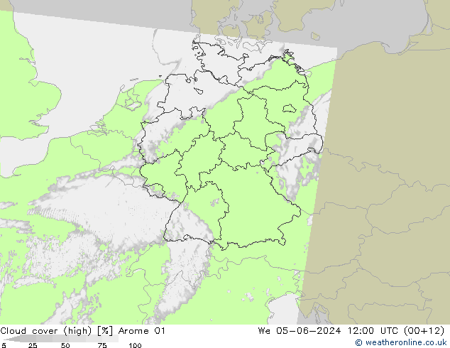 Wolken (hohe) Arome 01 Mi 05.06.2024 12 UTC