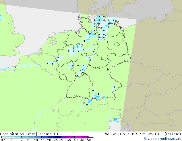 Precipitation Arome 01 We 05.06.2024 06 UTC