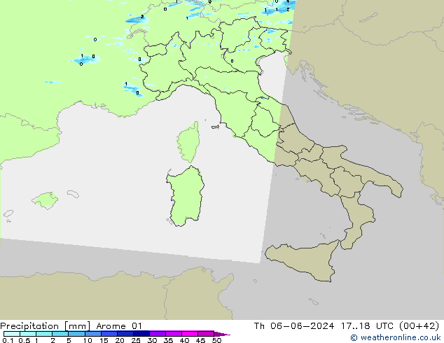 Neerslag Arome 01 do 06.06.2024 18 UTC