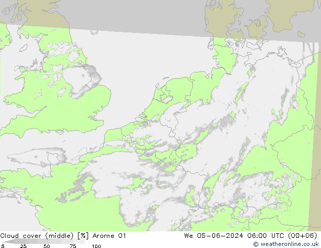 Wolken (mittel) Arome 01 Mi 05.06.2024 06 UTC