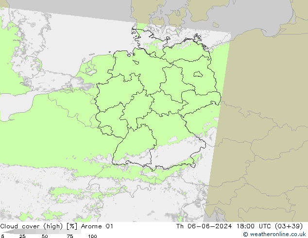 Bulutlar (yüksek) Arome 01 Per 06.06.2024 18 UTC