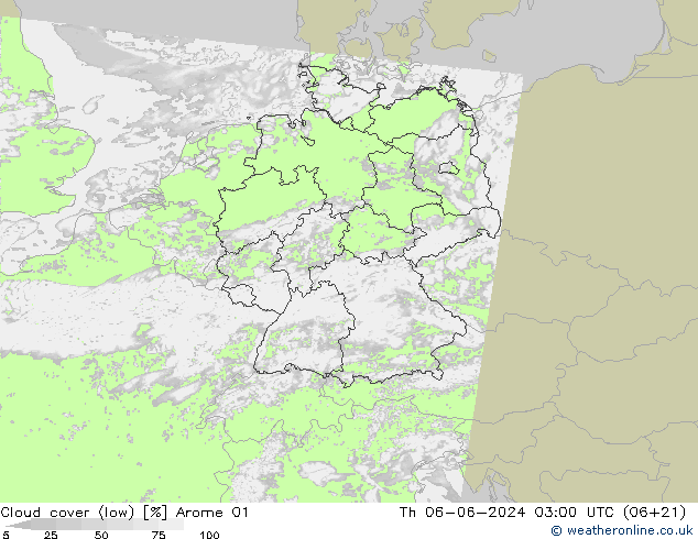 Wolken (tief) Arome 01 Do 06.06.2024 03 UTC