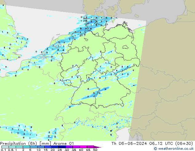 opad (6h) Arome 01 czw. 06.06.2024 12 UTC