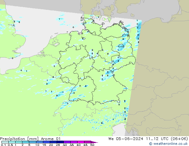 Precipitazione Arome 01 mer 05.06.2024 12 UTC