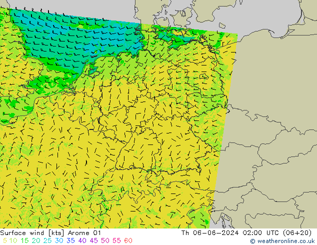 Surface wind Arome 01 Th 06.06.2024 02 UTC