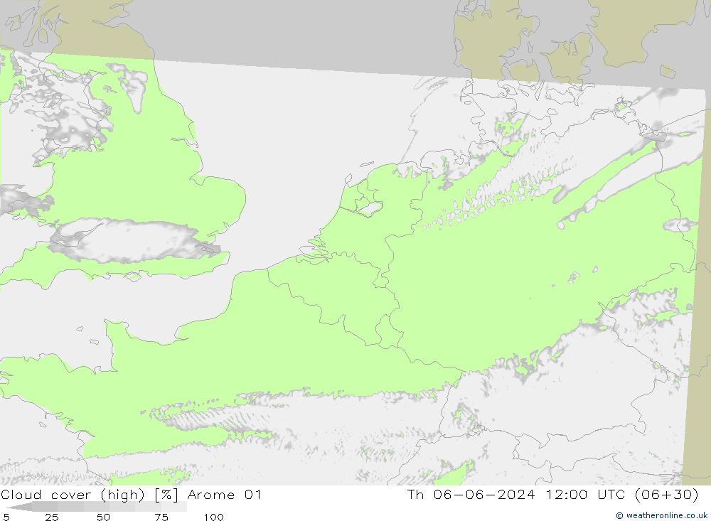 vysoký oblak Arome 01 Čt 06.06.2024 12 UTC