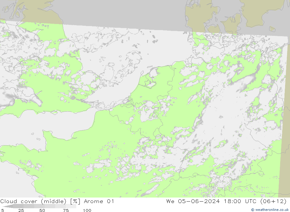 Wolken (mittel) Arome 01 Mi 05.06.2024 18 UTC