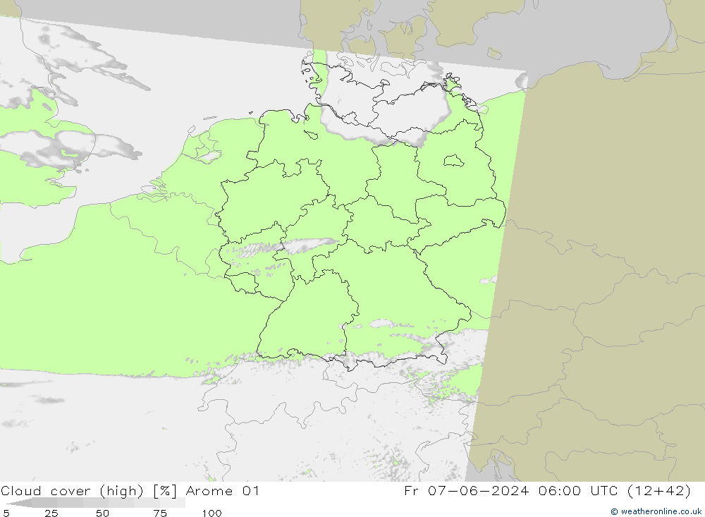 Wolken (hohe) Arome 01 Fr 07.06.2024 06 UTC