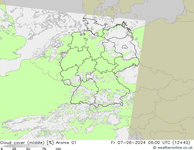 oblačnosti uprostřed Arome 01 Pá 07.06.2024 06 UTC