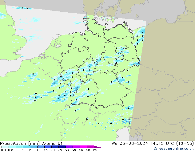 Précipitation Arome 01 mer 05.06.2024 15 UTC