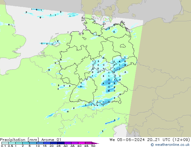 precipitação Arome 01 Qua 05.06.2024 21 UTC