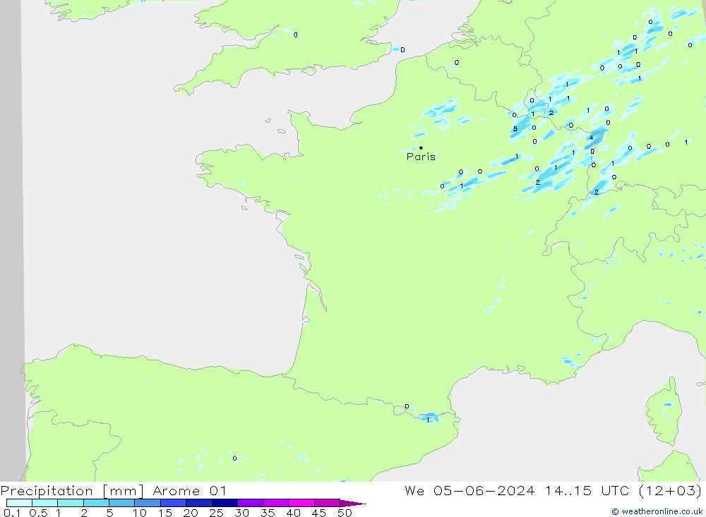 Precipitación Arome 01 mié 05.06.2024 15 UTC
