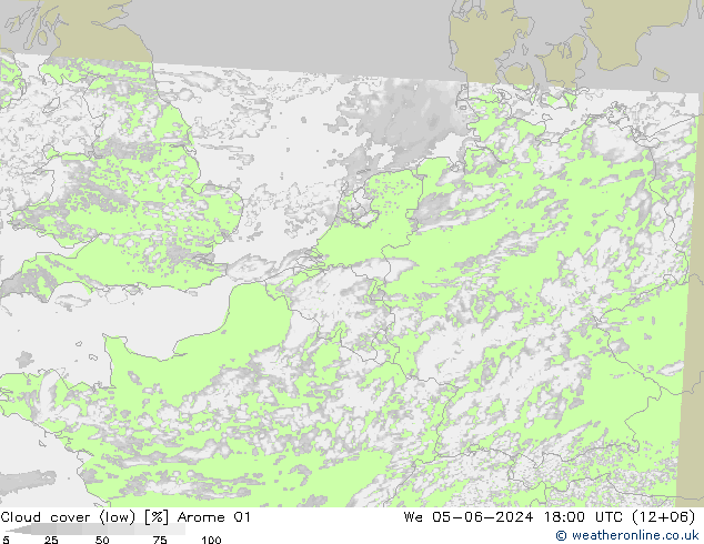 云 (低) Arome 01 星期三 05.06.2024 18 UTC