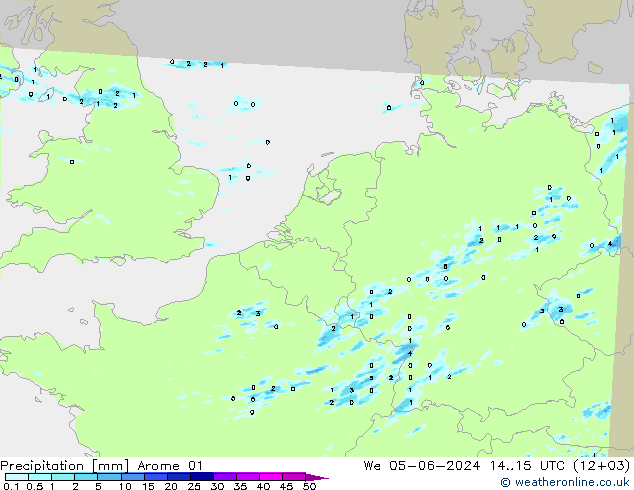 осадки Arome 01 ср 05.06.2024 15 UTC