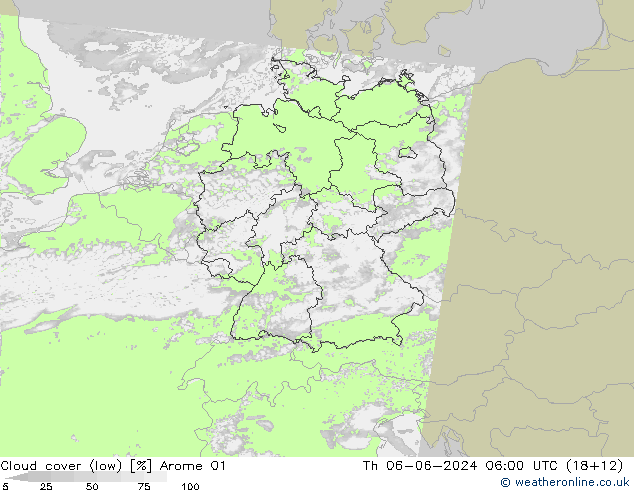 云 (低) Arome 01 星期四 06.06.2024 06 UTC