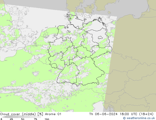 Bewolking (Middelb.) Arome 01 do 06.06.2024 18 UTC