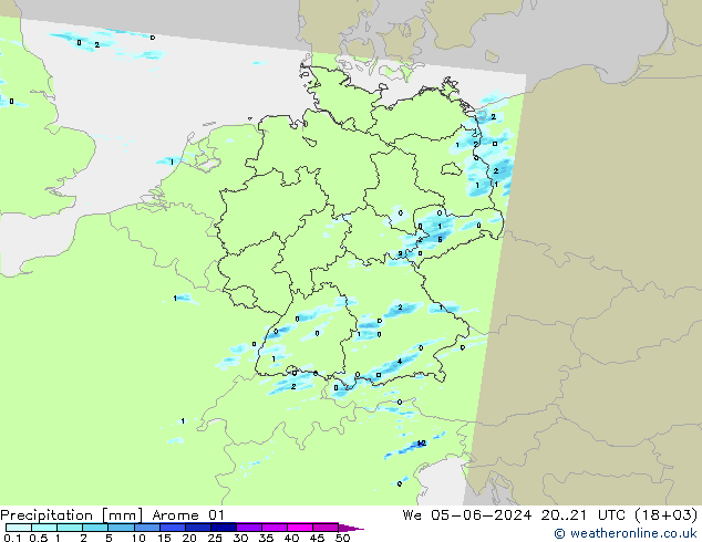 Précipitation Arome 01 mer 05.06.2024 21 UTC