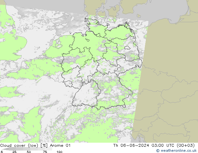 云 (低) Arome 01 星期四 06.06.2024 03 UTC