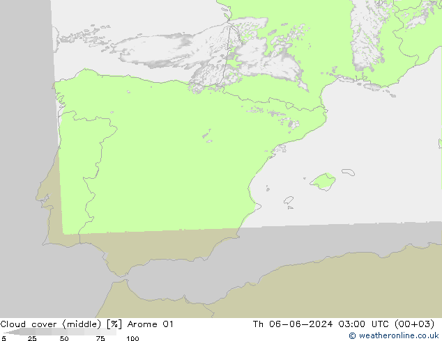 Bewolking (Middelb.) Arome 01 do 06.06.2024 03 UTC