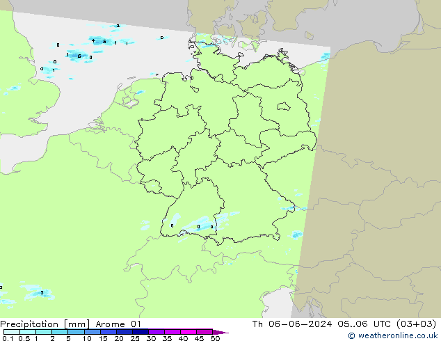 Precipitation Arome 01 Th 06.06.2024 06 UTC