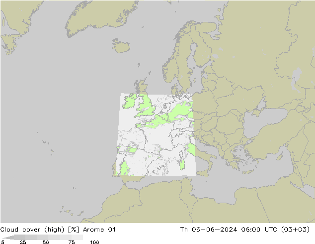 Wolken (hohe) Arome 01 Do 06.06.2024 06 UTC